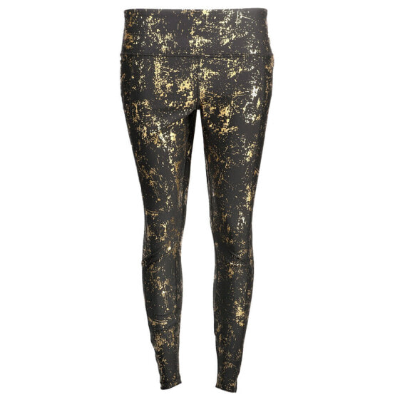 Puma Metallic Shine Athletic Leggings Womens Black, Gold Athletic Casual 5250375