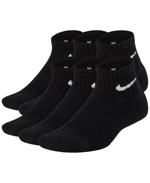 Big Kids' Cushioned Ankle Socks, 6 Pairs