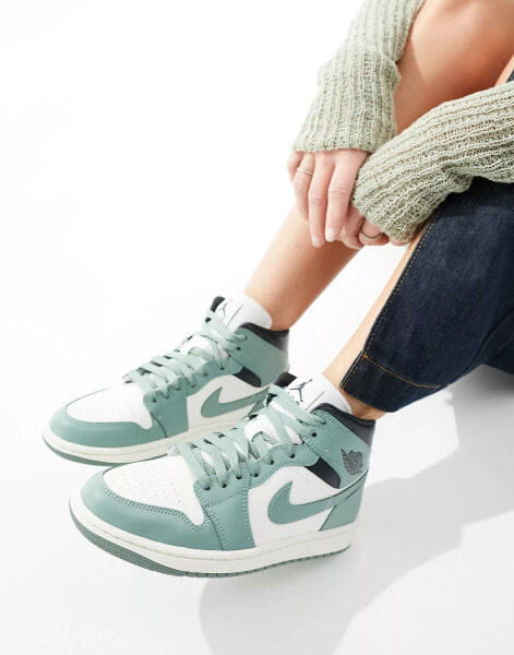 Nike Air Jordan 1 mid trainers in sage green