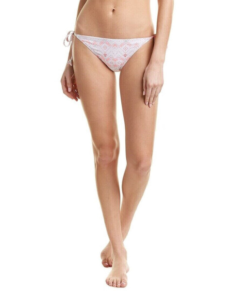 Letarte Women's White / Pink String Bikini Bottom Swimwear sz. Medium 182207