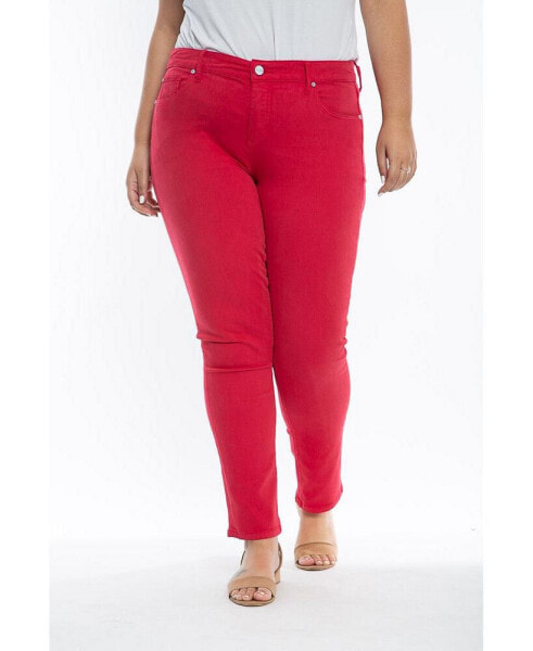 Plus Size Color Mid Rise Slim pants