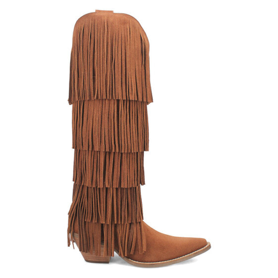 Dingo Wild Child Fringe Snip Toe Cowboy Womens Brown Casual Boots DI276-200