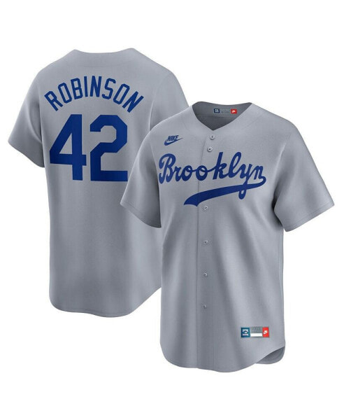 Men's Jackie Robinson Gray Brooklyn Dodgers Throwback Cooperstown Collection Limited Jersey