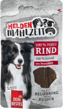 Hundeleckerli purer Rinderschlund, Heldenmahlzeit, 50 g