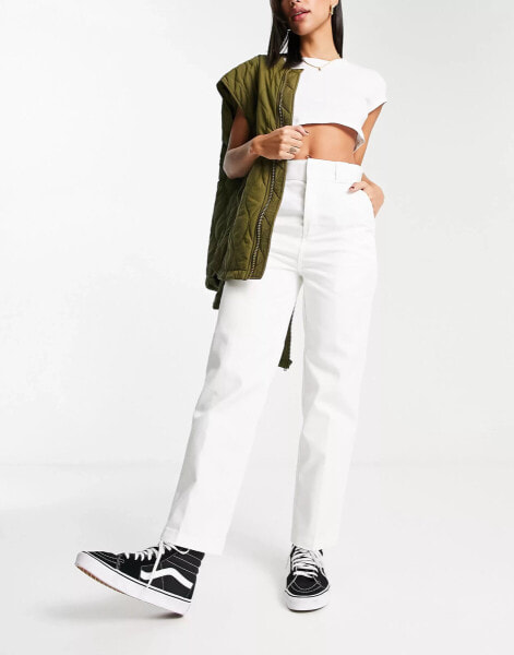 Dickies phoenix cropped trousers in white