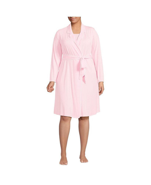 Plus Size Cooling Robe with Piping