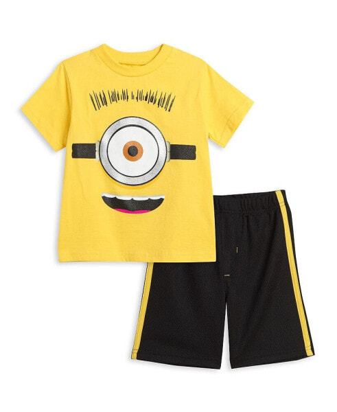 Toddler Boys Minions T-Shirt and Shorts Outfit Set to