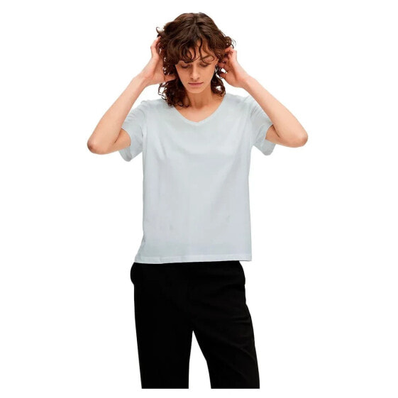 SELECTED Essential short sleeve v neck T-shirt