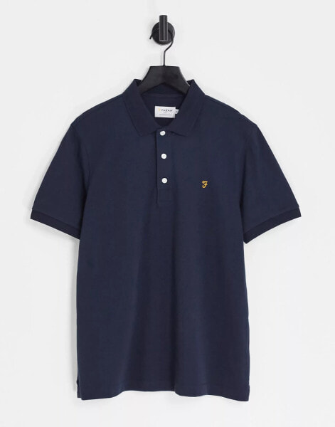 Farah Blanes short sleeve polo shirt in navy