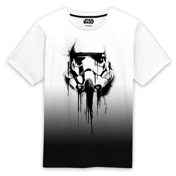 Футболка с коротким рукавом Star Wars Stormrooper Ink Белый Чёрный Унисекс