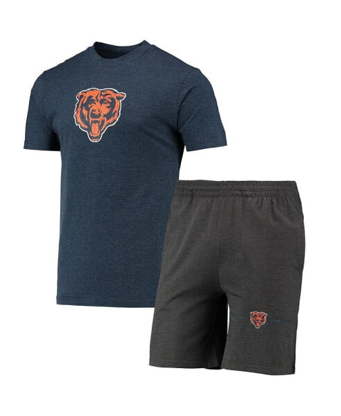 Комплект пижамы Concepts Sport Charcoal, Navy Chicago Bears Meter T-shirt and Shorts Sleep Set