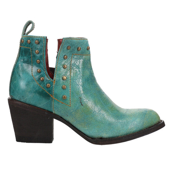 Ferrini Stella Studded Pull On Booties Womens Blue Casual Boots 61014-50