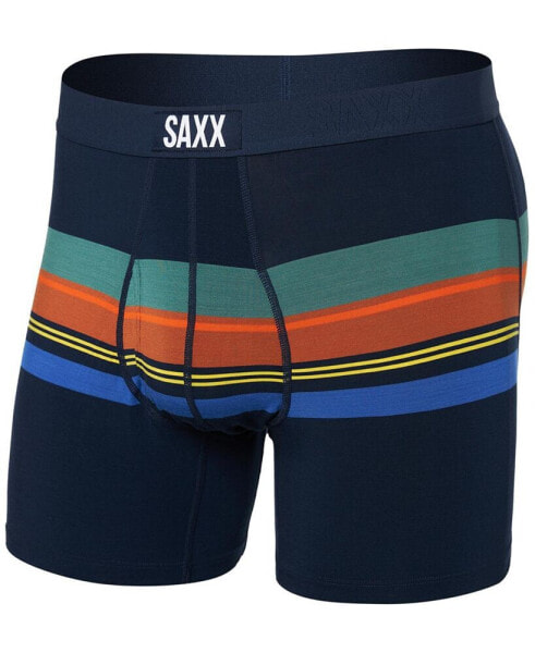 Men's Ultra Super Soft Relaxed-Fit Moisture-Wicking Stripe Boxer Briefs