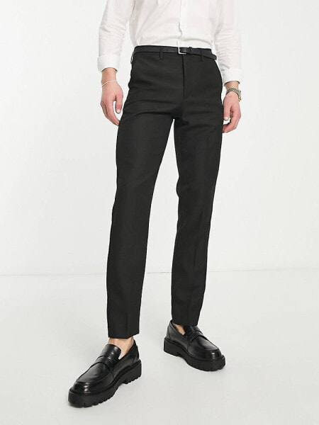 Only & Sons slim fit suit trouser in black