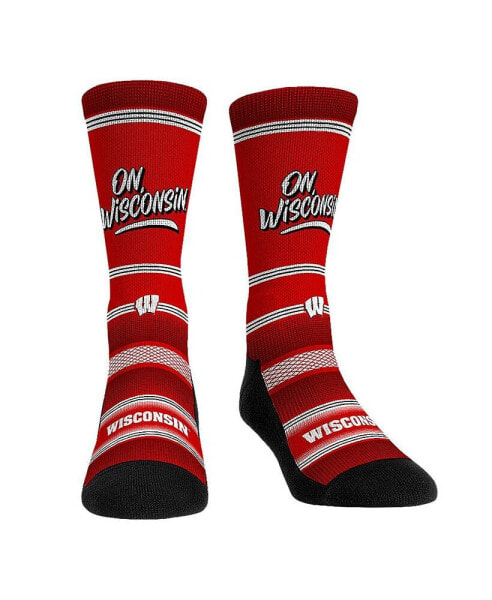 Men's and Women's Socks Wisconsin Badgers Team Slogan Crew Socks