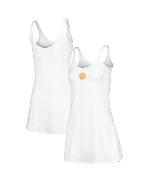 Women's White Clemson Tigers Logo Scoop Neck Dress