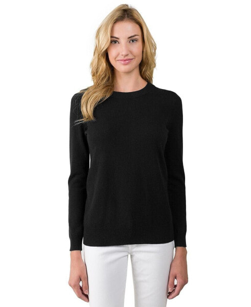 Women's 100% Pure Cashmere Long Sleeve Crew Neck Pullover Sweater