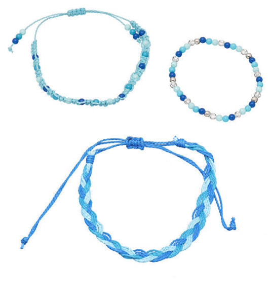 Blue set of bracelets for children (3 pcs)