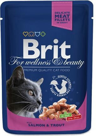 Brit Premium Cat Pouches with Salmon & Trout 100g