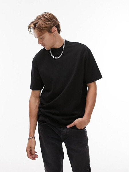 Topman 2 pack oversized fit t-shirt in black