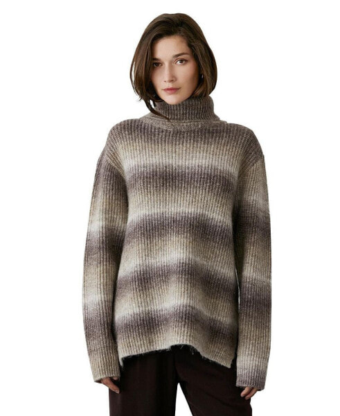 Women's Ariana Multi Colored Wool-Blend Turtleneck Sweater