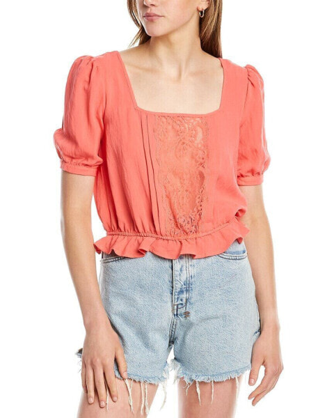 Dnt Lace Top Women's Orange M