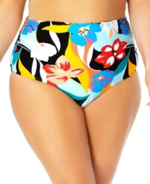 Anne Cole 276906 Plus Size Printed Shirred Swim Bottoms Swimsuit, 20W, Multi