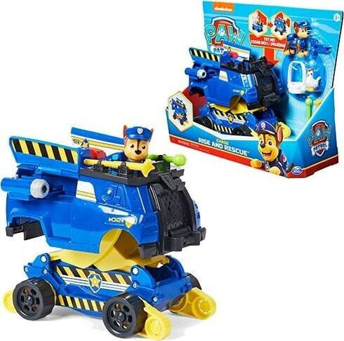 Spin Master Spin Master Paw Patrol Chases Rise and Rescue Convertible Toy Car Toy Vehicle (Blue/Yellow, Includes Action Figures and Accessories)