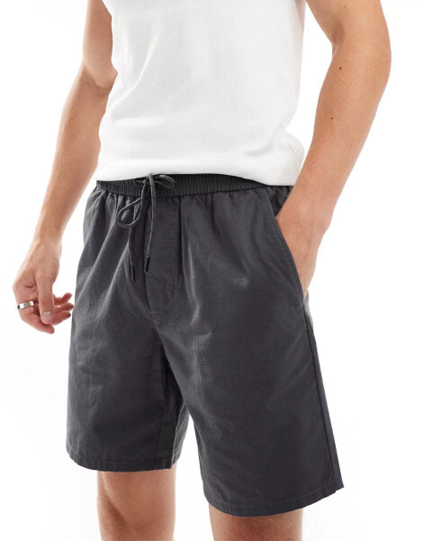 ONLY & SONS pull on parachute short in grey