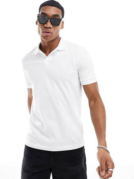 BOSS Orange Passenger slim fit polo in white