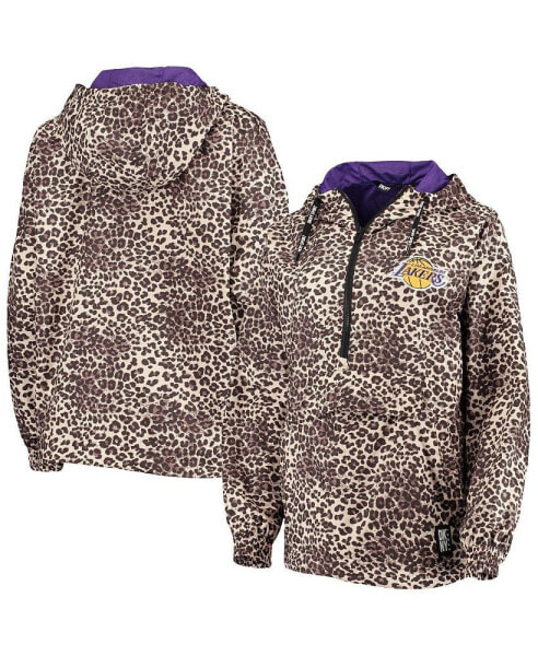 Women's G-Iii Sports By Carl Banks Leopard Los Angeles Lakers Gabriella Windbreaker Half-Zip Hoodie