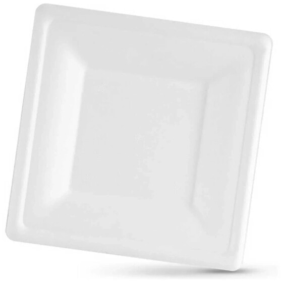 ALGON 25 Square Organic Sugar Cane Plates 26 cm