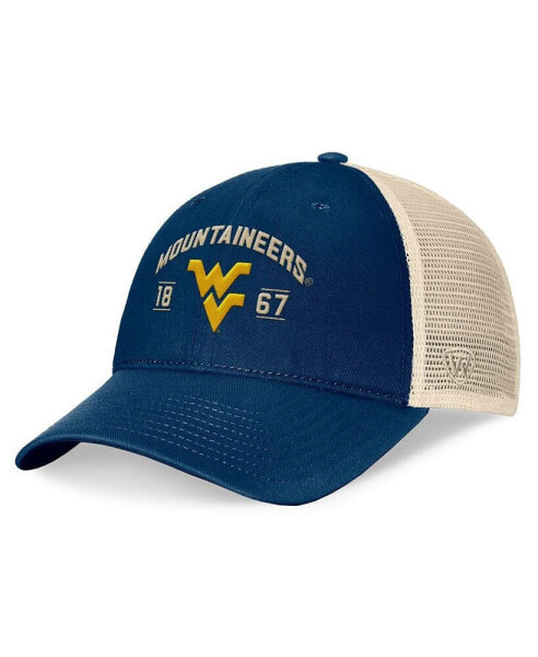 Men's Navy West Virginia Mountaineers Heritage Waylon Trucker Adjustable Hat