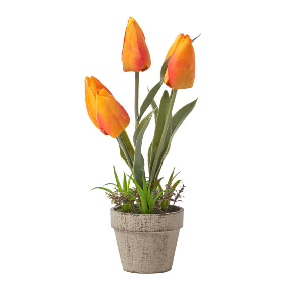 Kunstblumen Tulpen in Zellstoff Topf