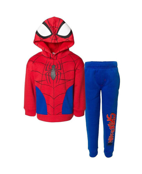 Boys Spider-Man Avengers Fleece Cosplay Pullover Hoodie and Jogger Pants Outfit Set to (2T - 18-20)