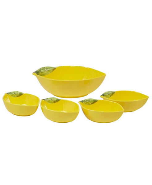 Certified 3-D Lemon 5 Piece Melamine Serving Bowl Set