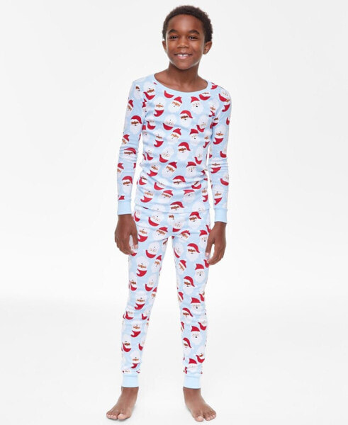 Family Pajamas Little & Big Kids Santa Toss Matching Family Christmas Pajamas Cotton Snug-Fit Pajamas, Created for Macy's