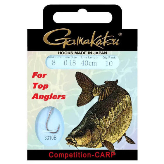 GAMAKATSU Booklet Carp 3310B Tied Hook 0.180 mm