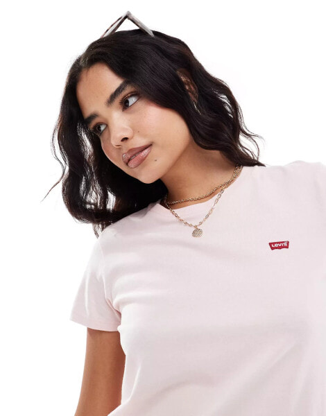 Levi's perfect small batwing logo t-shirt in pink