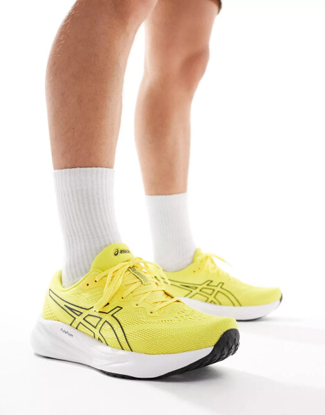 Asics Gel-Pulse 15 neutral running trainers in bright yellow and black