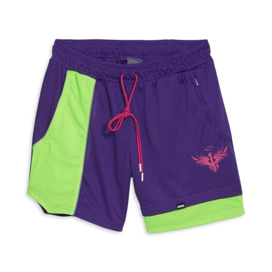 Puma Melo X Toxic Ralph Basketball Shorts Mens Purple Casual Athletic Bottoms 62