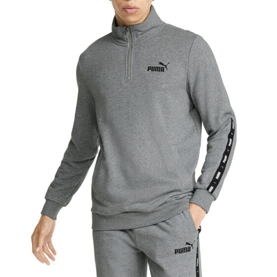 Puma Essentials+ Tape HalfZip Jacket Mens Grey Casual Athletic Outerwear 848037-