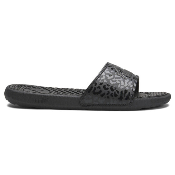 Puma Cool Cat Matte & Shine Slide Womens Black Casual Sandals 38589201