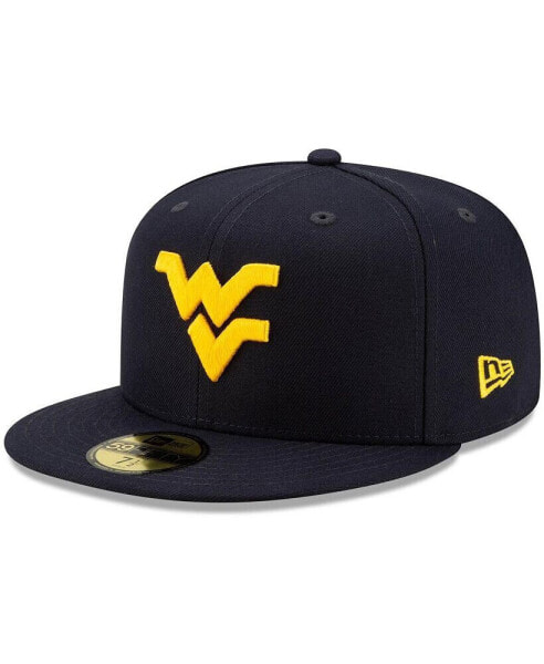 Men's Navy West Virginia Mountaineers Basic 59FIFTY Team Fitted Hat