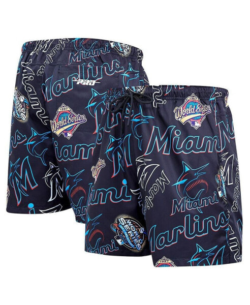 Men's Black Miami Marlins Toss Logo Woven Shorts