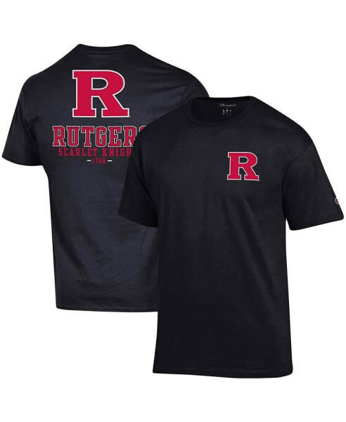 Men's Black Rutgers Scarlet Knights Stack 2-Hit T-shirt