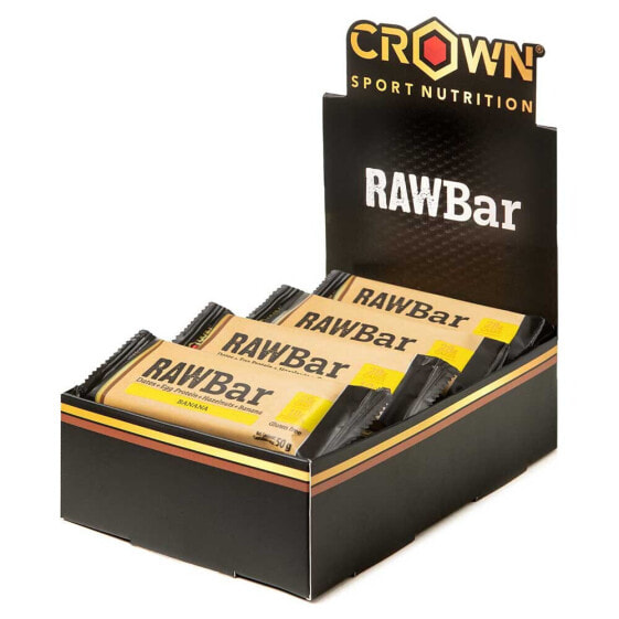 CROWN SPORT NUTRITION RAW 50g Banana & Hazelnut Energy Bars Box 12 Units