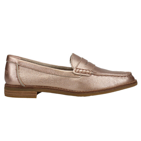 Sperry Seaport Penny Loafers Womens Gold Flats Casual STS83408