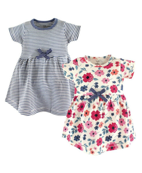 Baby Girls Organic Cotton Short-Sleeve Dresses 2pk, Garden Floral