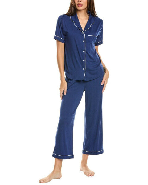 Flora By Flora Nikrooz 2Pc Knit Notch Collar Capri Pajama Set Women's